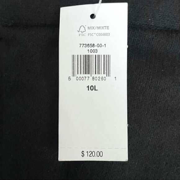 BANANA REPUBLIC Tapered Italian Wool-Blend Pant, Black, Size 10 Long - Picture 7 of 16